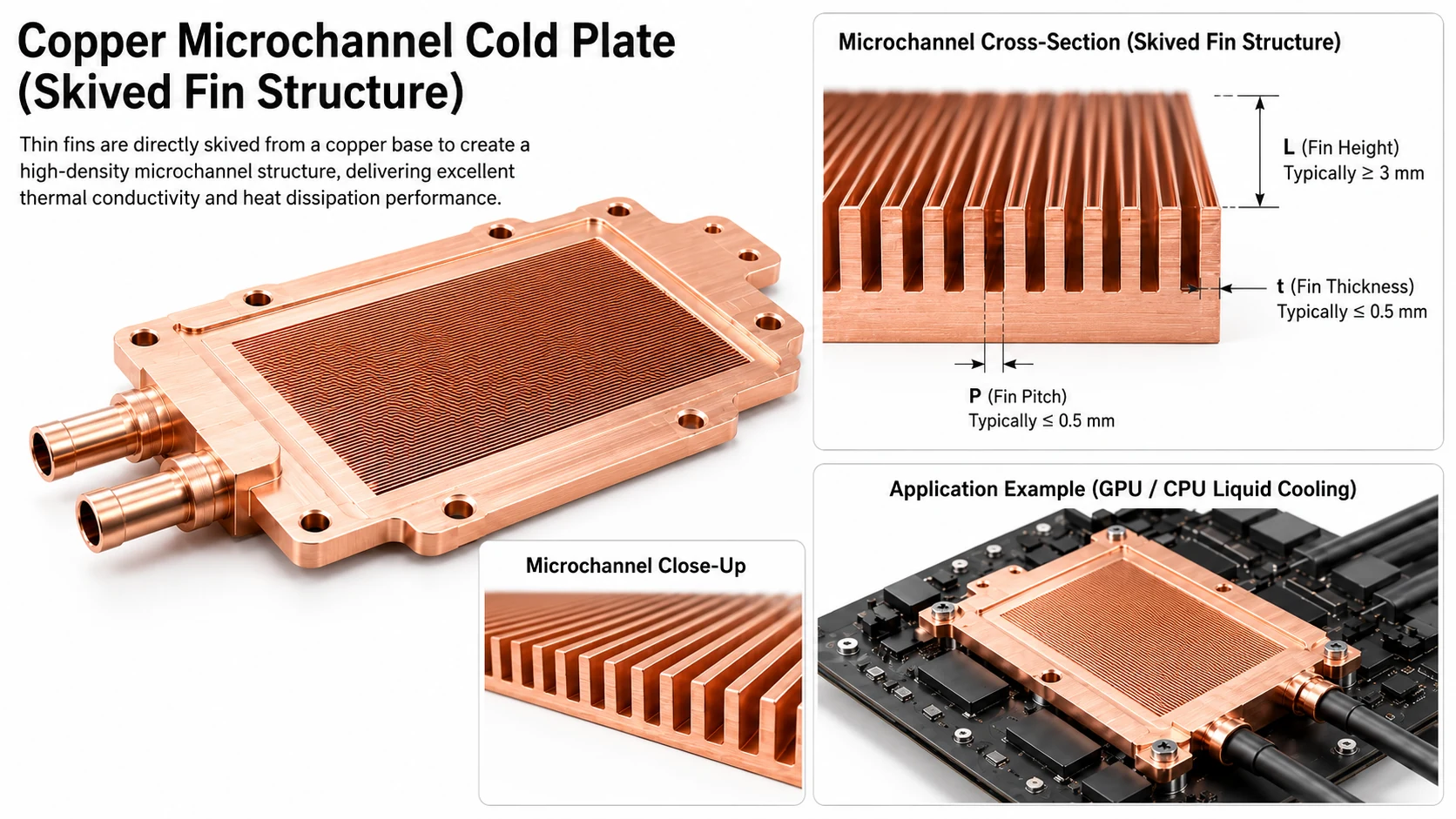 Copper Skived-Fin Microchannel Cold Plate