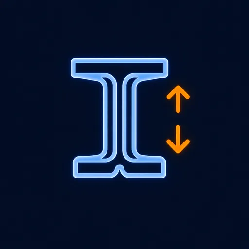 表示材料强度与刚性的工字梁工程图标