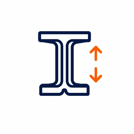 表示材料强度与刚性的工字梁工程图标