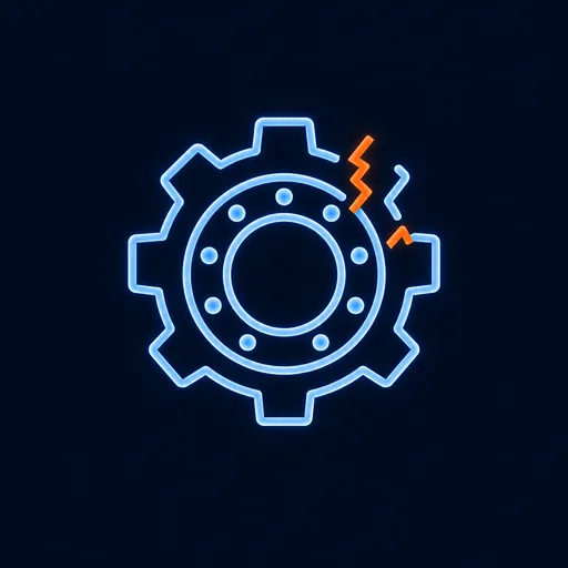表示材料耐磨和疲劳性能的齿轮图标